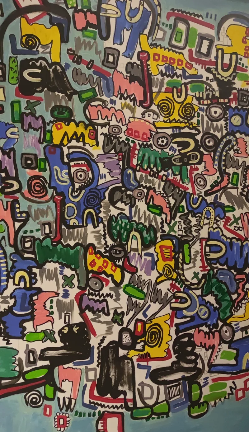 Dynamisches Liniennetz in Blau und Grün